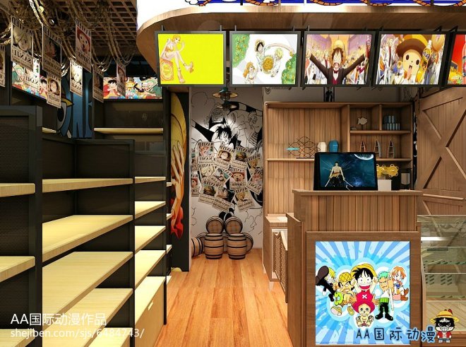 沉浸幻想世界 AA國際動(dòng)漫主題餐廳3D設(shè)計(jì)效果圖深度解析